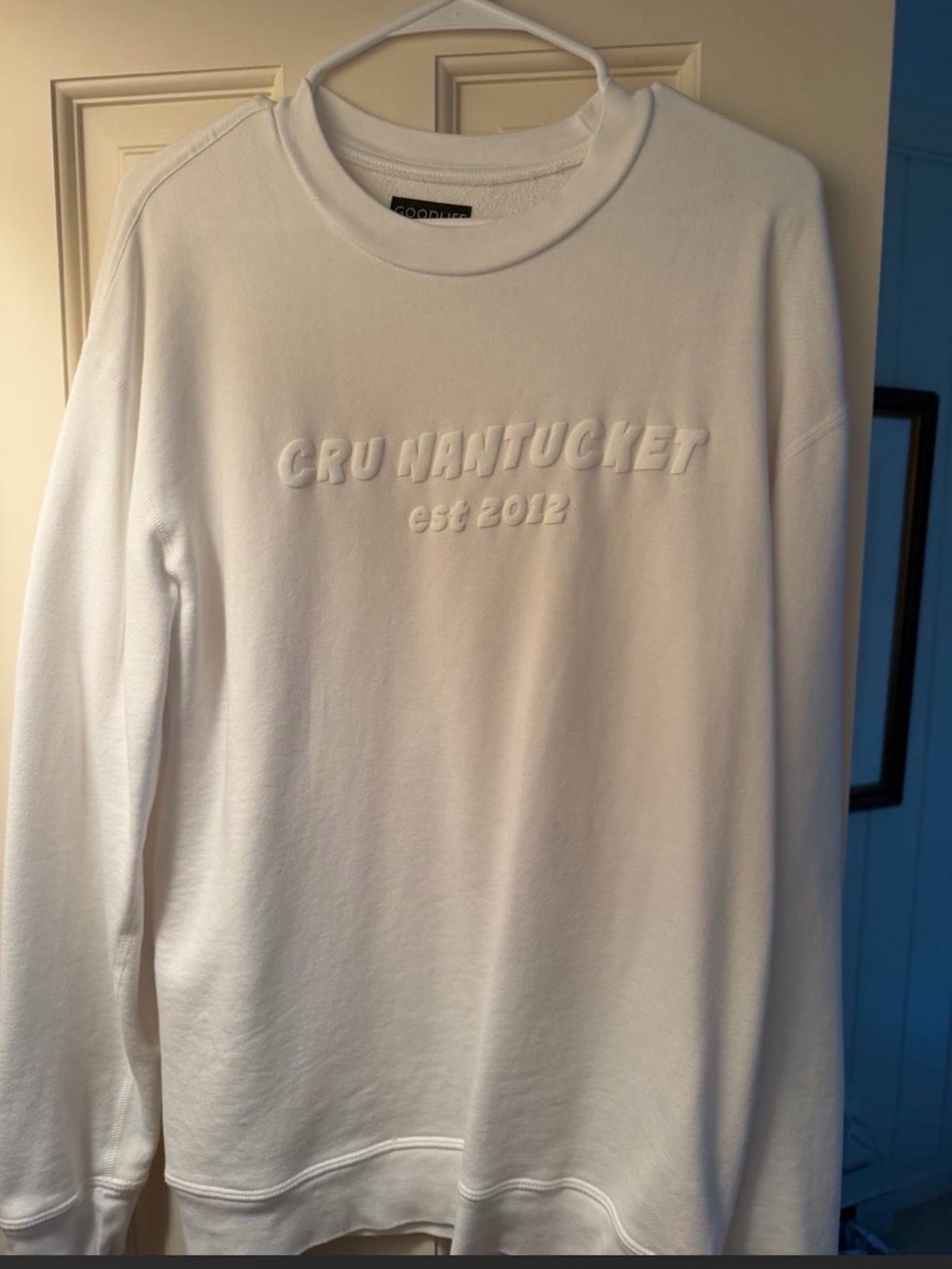 Madhappy White Embossed Logo Crewneck Sweatshirt